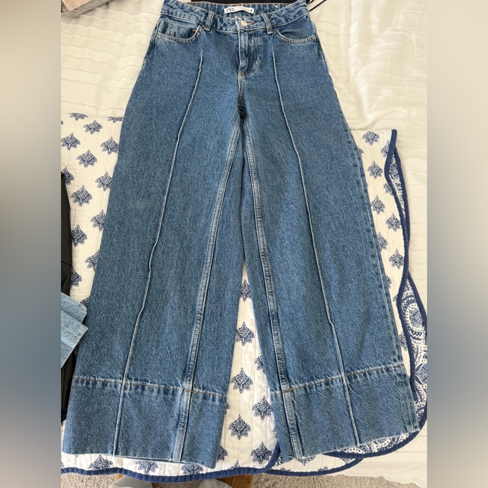Zara Blue Wide Leg Jeans